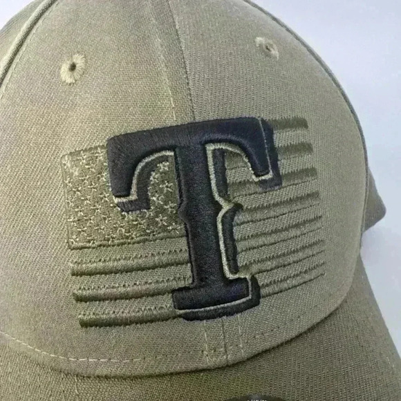 New Era Texas Rangers 39 Thirty Armed Forces Green Fitted Size M-L Hat Cap NWT - Picture 2 of 6